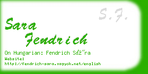 sara fendrich business card